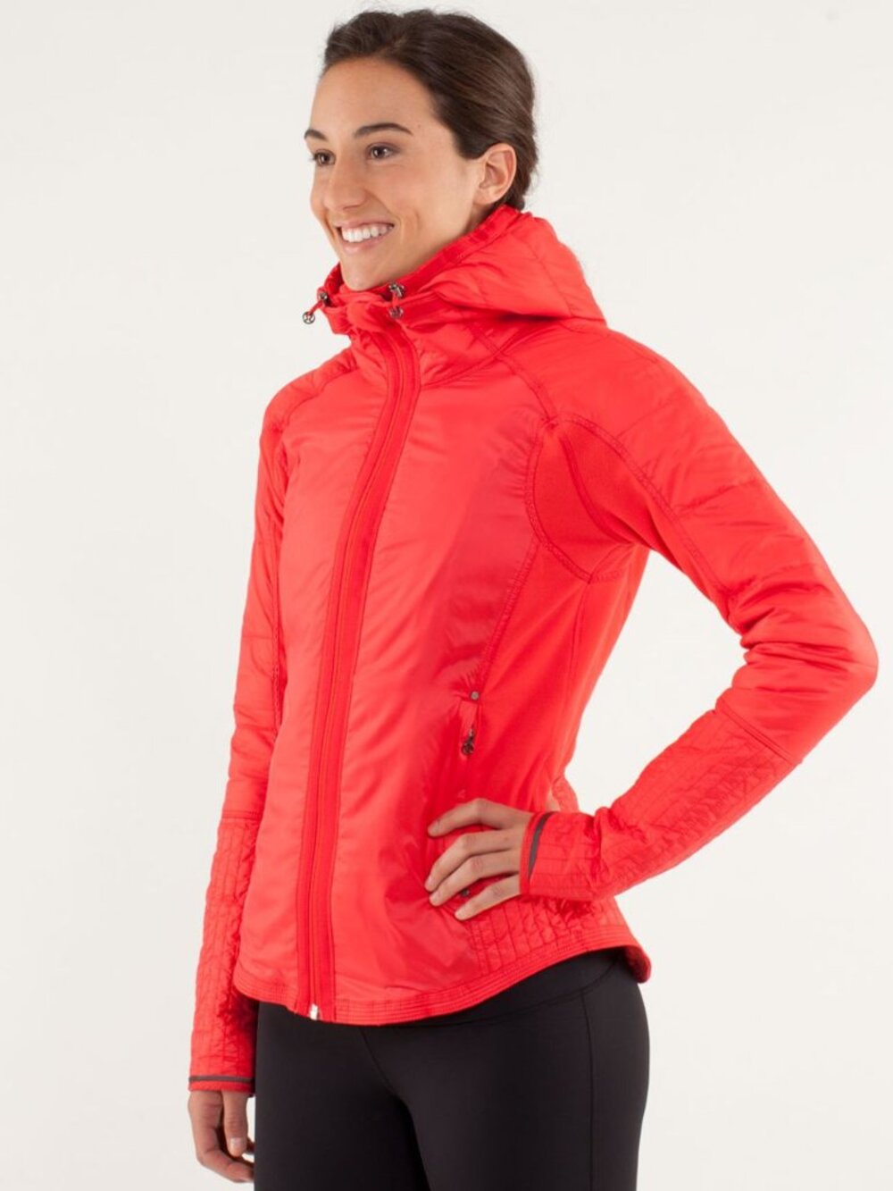 Lululemon Run Bundle Up Jacket in Love Red Sz 6 Removable Hoodie zipper